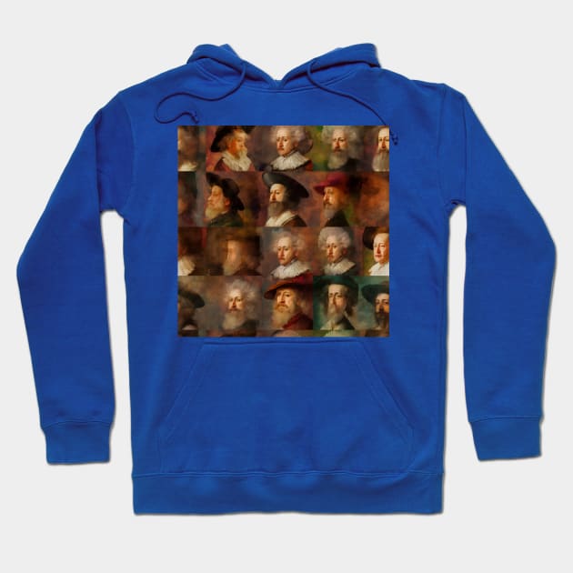 Rembrandt Paintings Mashup Hoodie by Grassroots Green